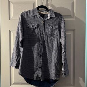 GAP Kids Navy and White Checkered Button Down Shirt